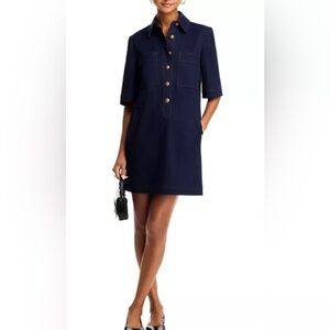 Veronica Beard Navy Mini Dress with Gold Buttons